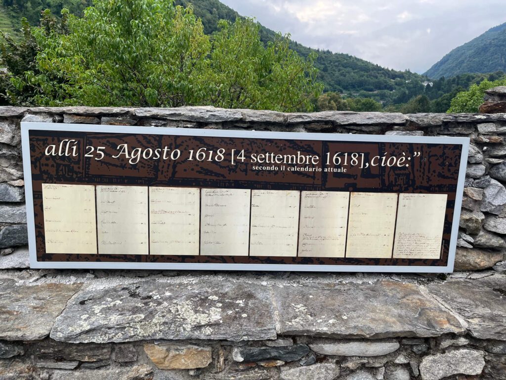 Capèla di mòort a Piuro in memoria delle vittime della frana del 1618